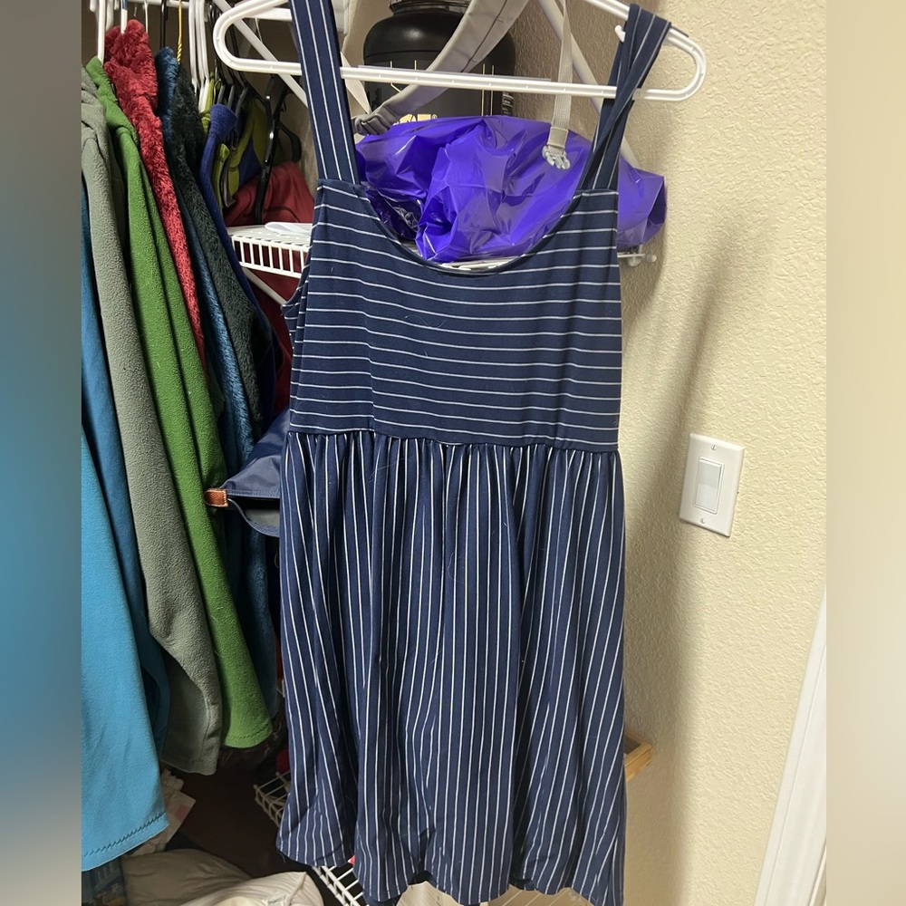 Stripped Navy Maternity Dress